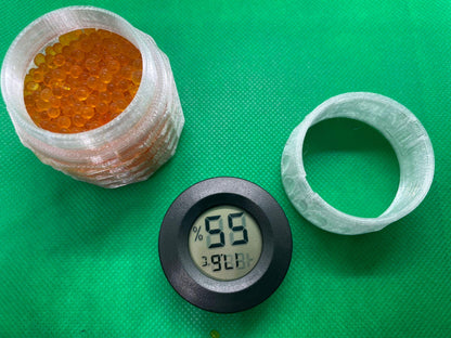 Silica Gel Desiccant Beads Indicating Container Reusable Hygrometer Gauge - 50g~